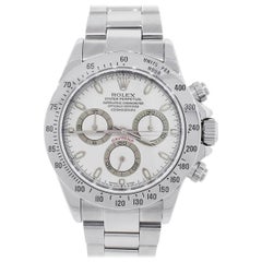 Rolex Stainless Steel Daytona White Dial Wristwatch Ref 116520