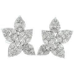 Illusion Harry Winston Style Cluster Earrings