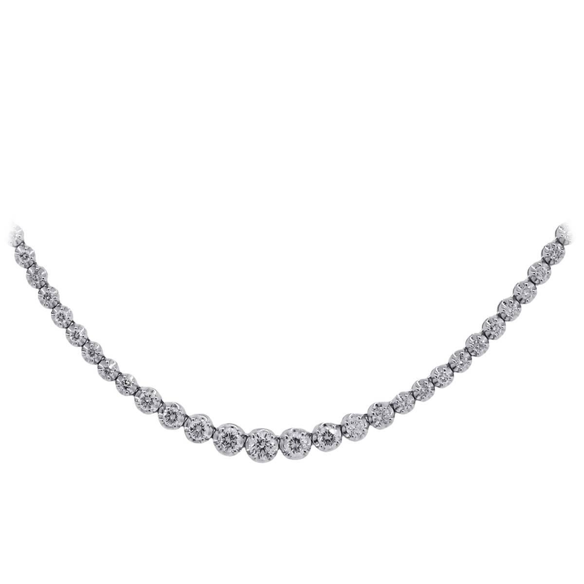 2 Carat Graduated Diamond Tennis Necklace