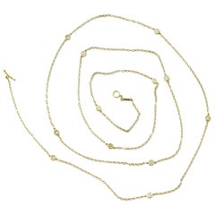 Tiffany & Co. Elsa Peretti Diamond by the Yard Gold Necklace