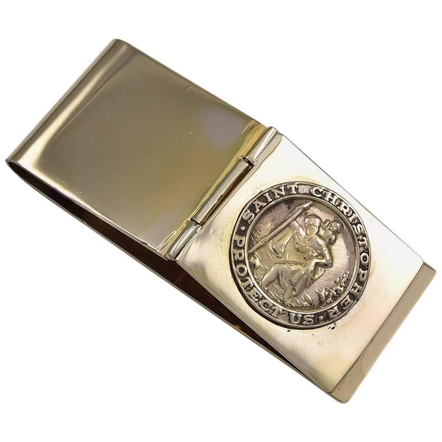 Gold St. Christopher's Money Clip