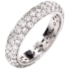Modern Pave-Set 2.05 carats Diamond Cluster  Eternity Band Ring