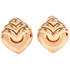 Bvlgari Fancy Heart Gold Clip-back Bulgari Gold Earrings