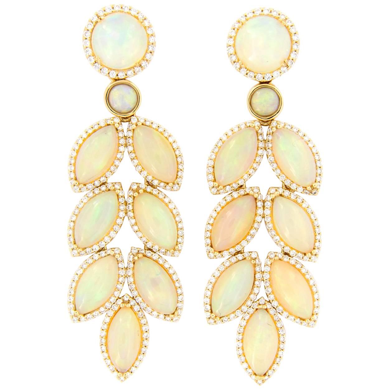 Goshwara Opal Diamond Dangle Drop Earrings