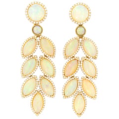 Goshwara Opal Diamond Dangle Drop Earrings