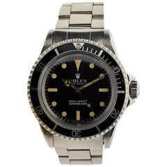 Retro Rolex Stainless Steel Submariner Black Dial Oyster Bracelet Perpetual Watch
