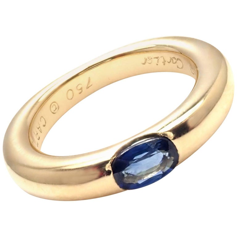 Cartier Ellipse Sapphire Yellow Gold Band Ring at 1stDibs | cartier ...