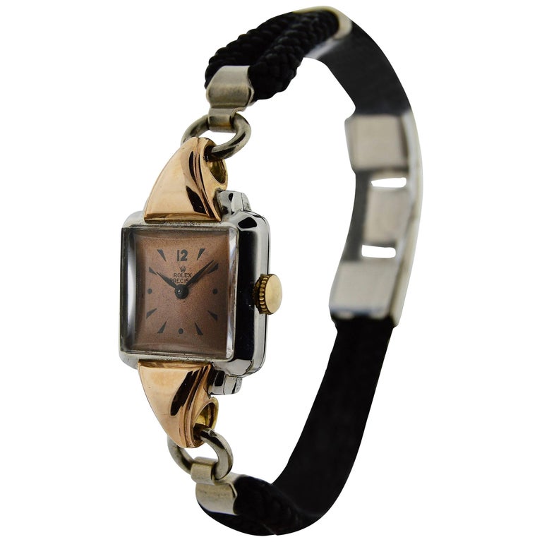 Rolex Ladies Rose Gold Stainless Steel Art Deco Manual Watch, circa