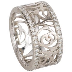 Chanel Ajoure 18 Karat White Gold Band Ring