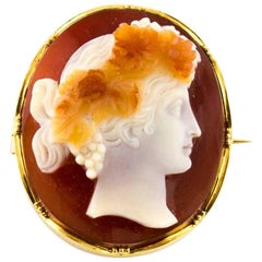 Antique Cameo Agate Brooch