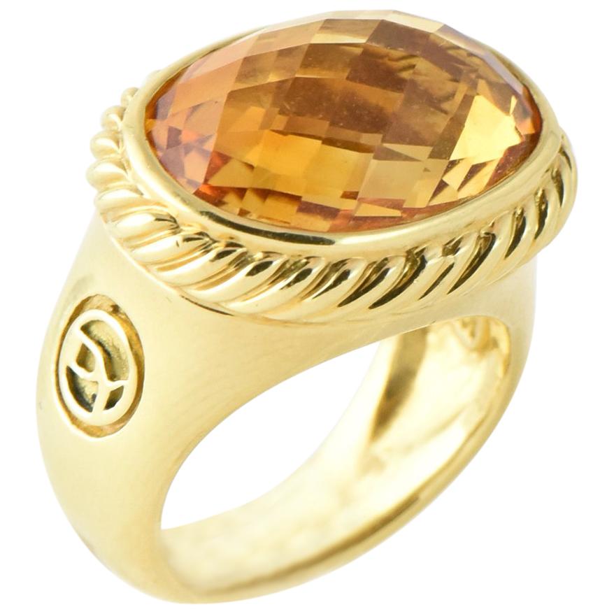 Yurman Citrine Signature Gold Ring For Sale