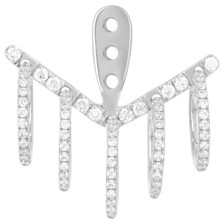 Yvonne Leon's Ear-Jacket in 18 Carat White Gold and Diamonds