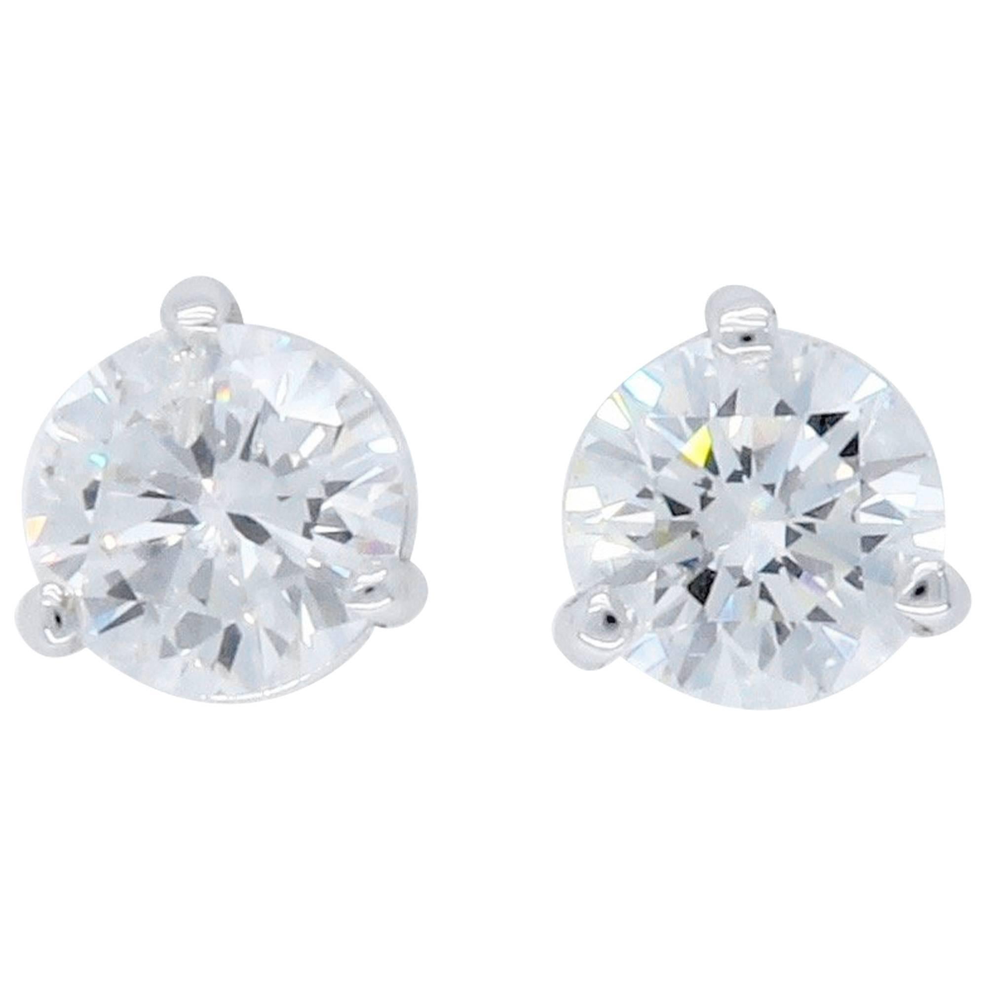Martini Style Diamond Stud Earrings 