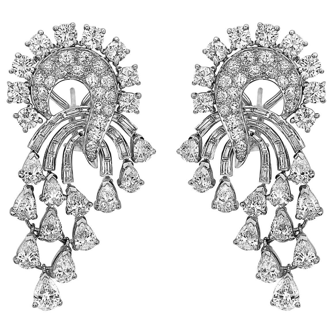 Emilio Jewelry 11 Carat Fancy Cut Diamond Earrings