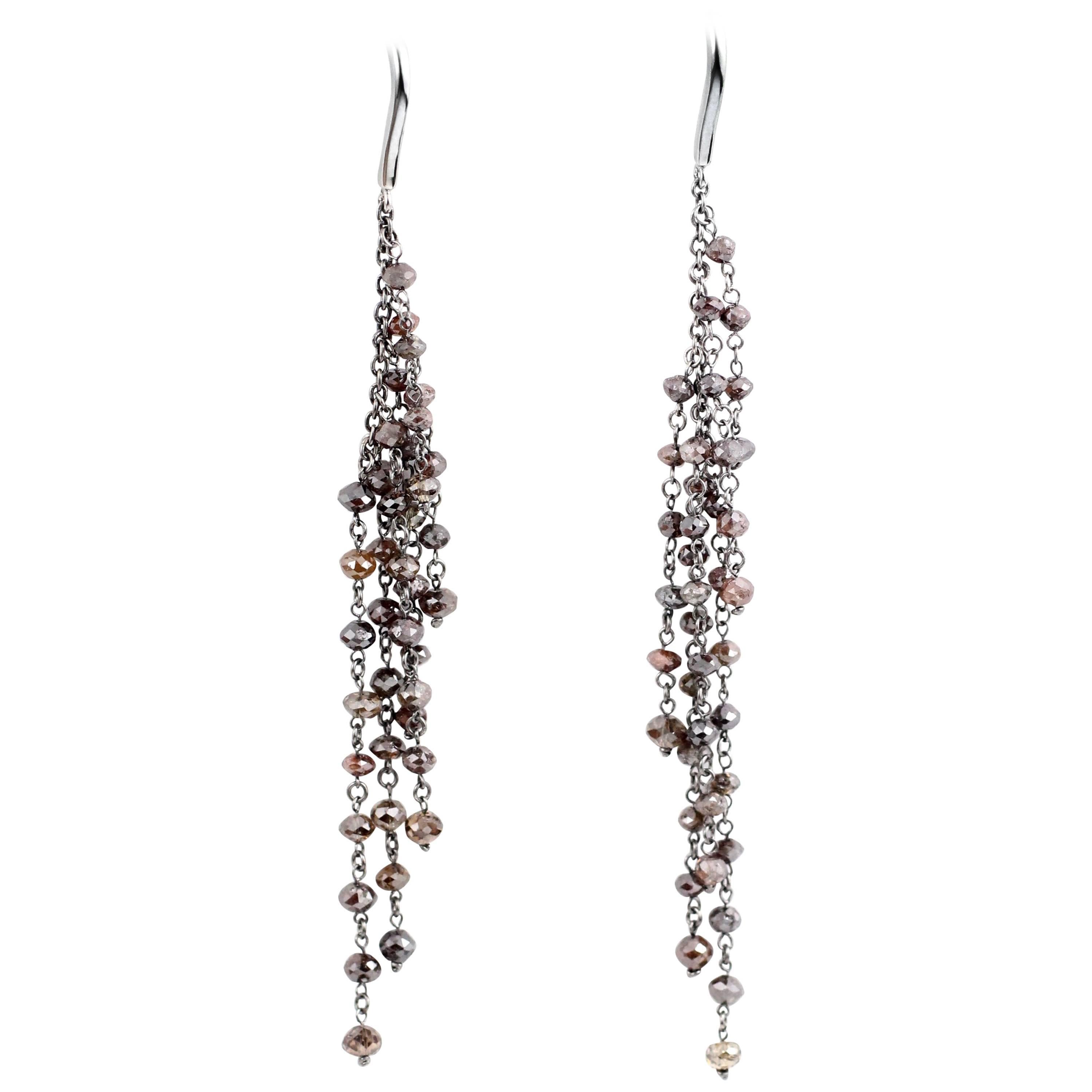 Julius Cohen Brown Diamond Bead Earrings