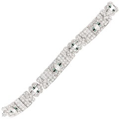 Platinum Art Deco and Diamond bracelet. Over 10.50 carats of Diamonds
