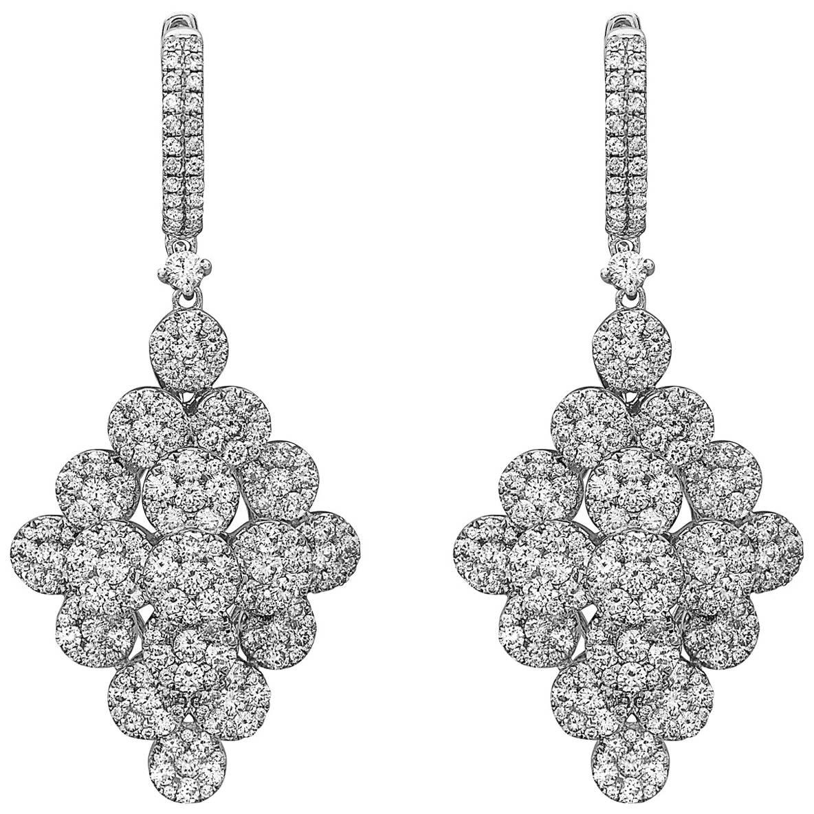 Emilio Jewelry 5.60 Carat Pave Drop Diamond Earrings