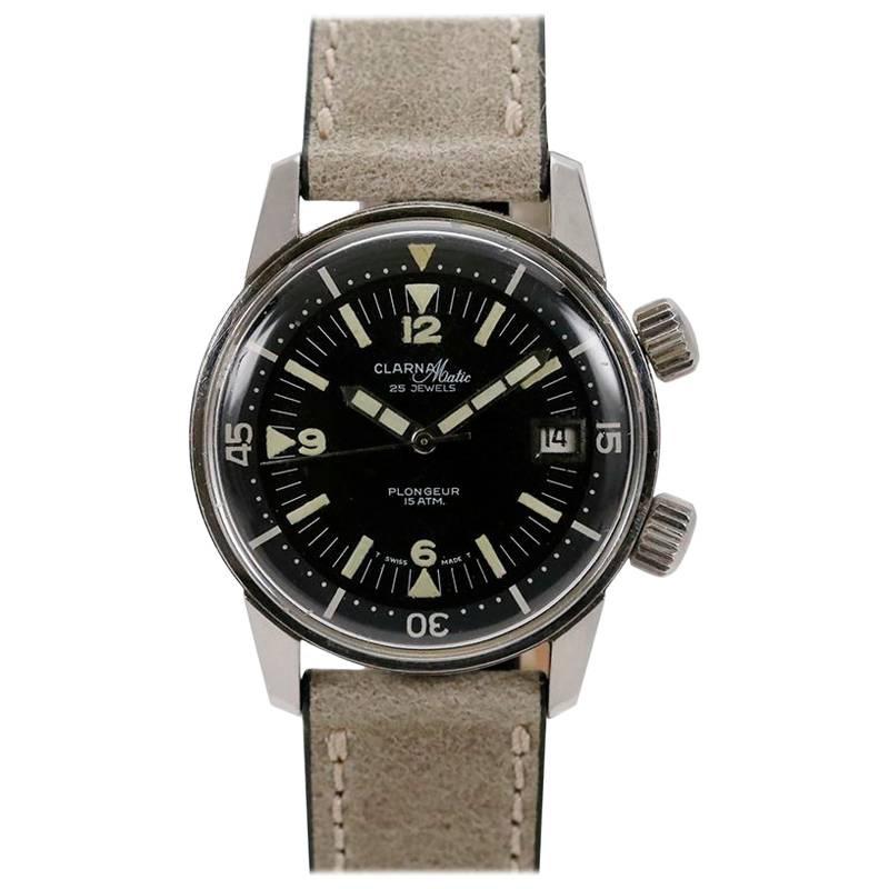 Clarna-Matic Stainless Steel Plongeur Automatic Wristwatch, circa 1960s