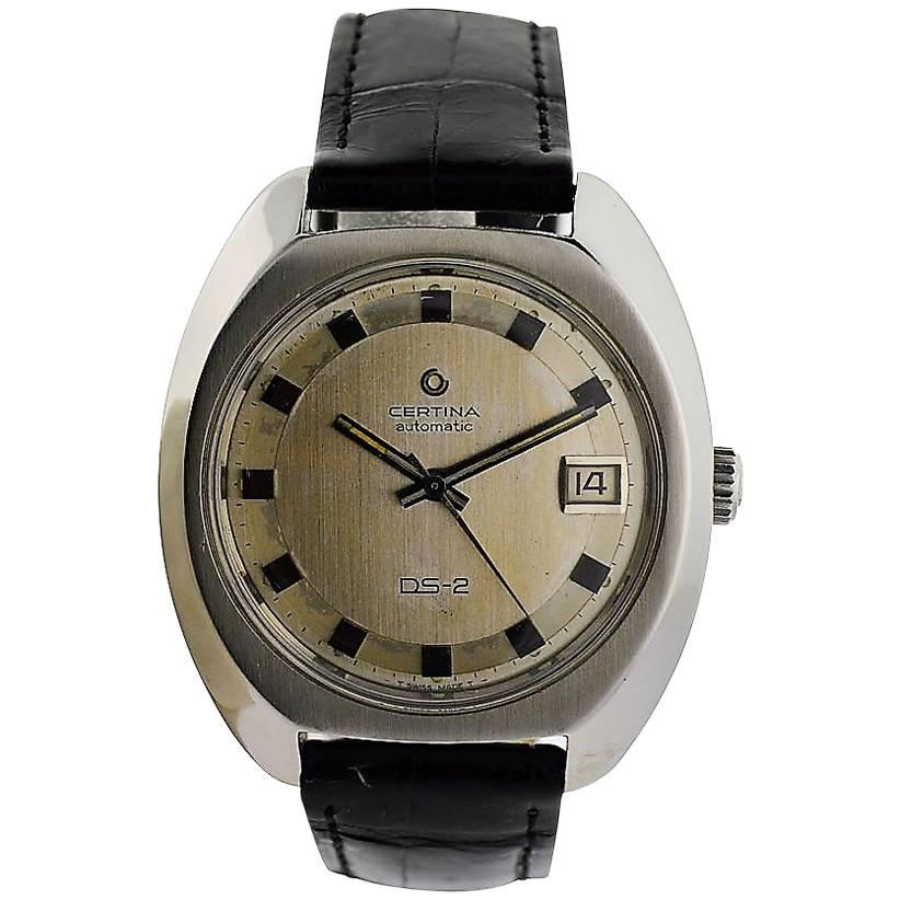 Montre Vintage Certina Années 60 - Boîtier Acier 34mm - Calibre 28-16 Mécanique - Fonctionne Bien