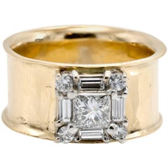 M. Lowe 18 Karat Princess Cut Diamond Wedding Band