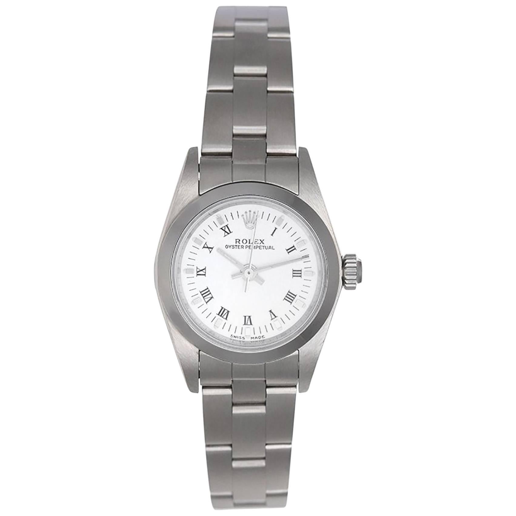 Rolex Ladies Stainless steel Oyster Perpetual No Date Automatic Wristwatch 