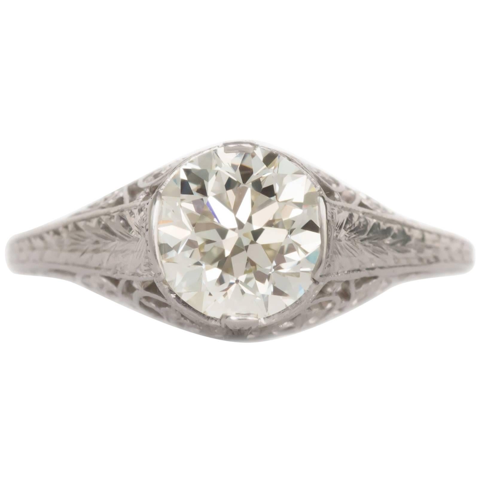 GIA Certified 1.40 Carat Diamond Platinum Engagement Ring