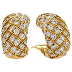 Van Cleef 
Arpels 1970s Diamond and Gold Earrings