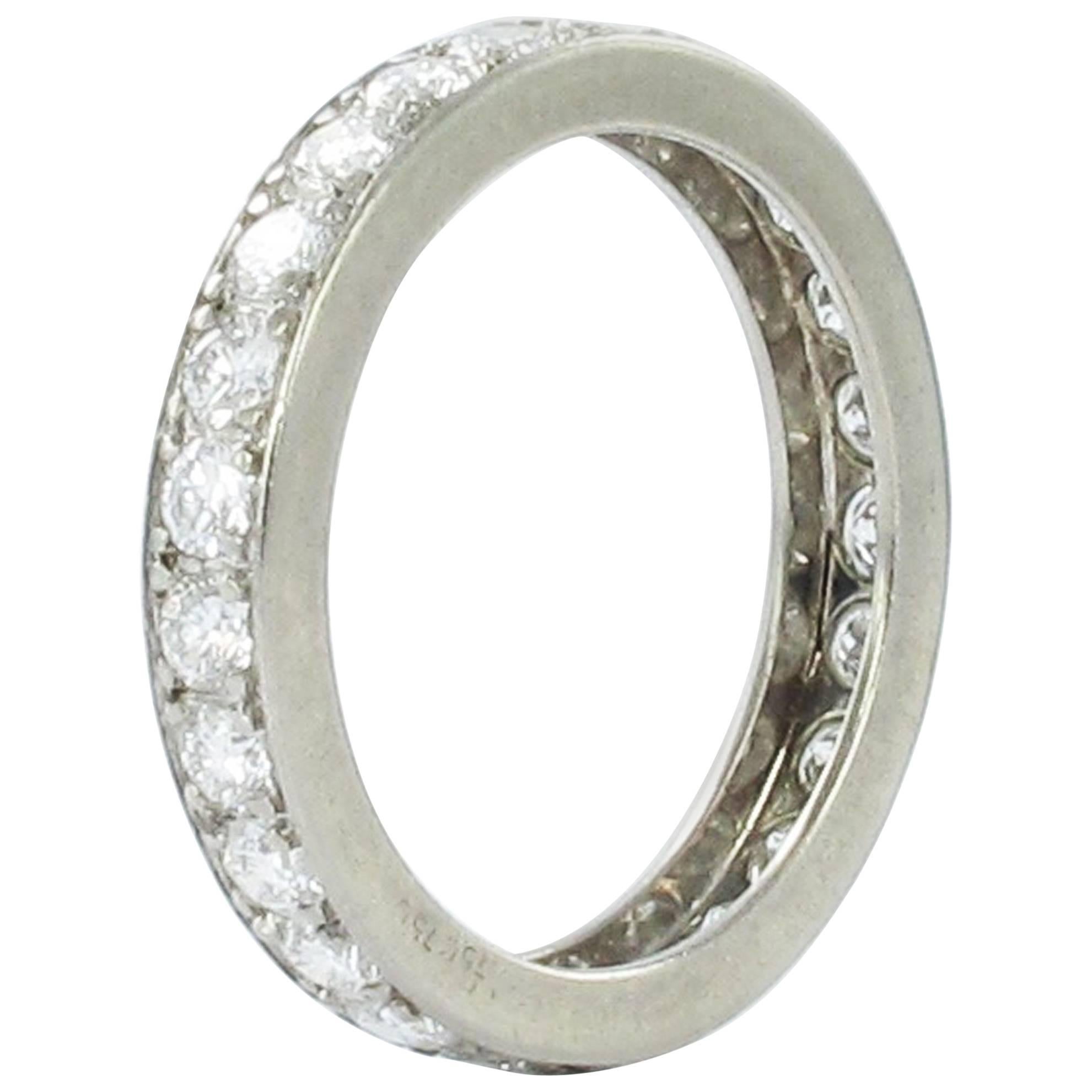 1.25 Carat Diamond White Gold Eternity Ring For Sale