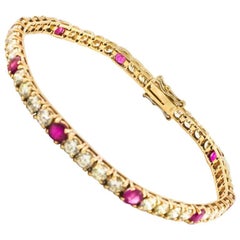 Diamond Ruby Rose Gold Tennis Bracelet