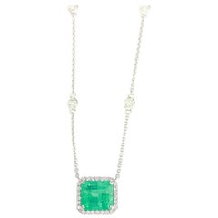 Frederic Sage Emerald Diamond One of Kind Pendant Necklace