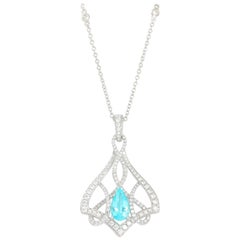 Frederic Sage 1.81 Carat Paraiba Tourmaline Diamond Necklace