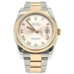 Rolex Rose Gold stainless steel Datejust Smooth Bezel Wristwatch Ref 116201 Rolex Rose Gold stainless steel Datejust Smooth Bezel Wristwatch Ref 116201