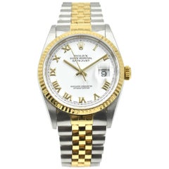 Rolex Yellow Gold Stainless Steel Jubilee automatic Wristwatch Ref 16233