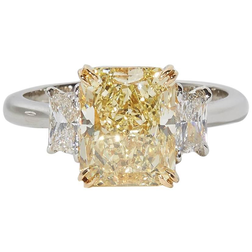 GIA Certified Fancy Yellow Diamond Engagement Ring