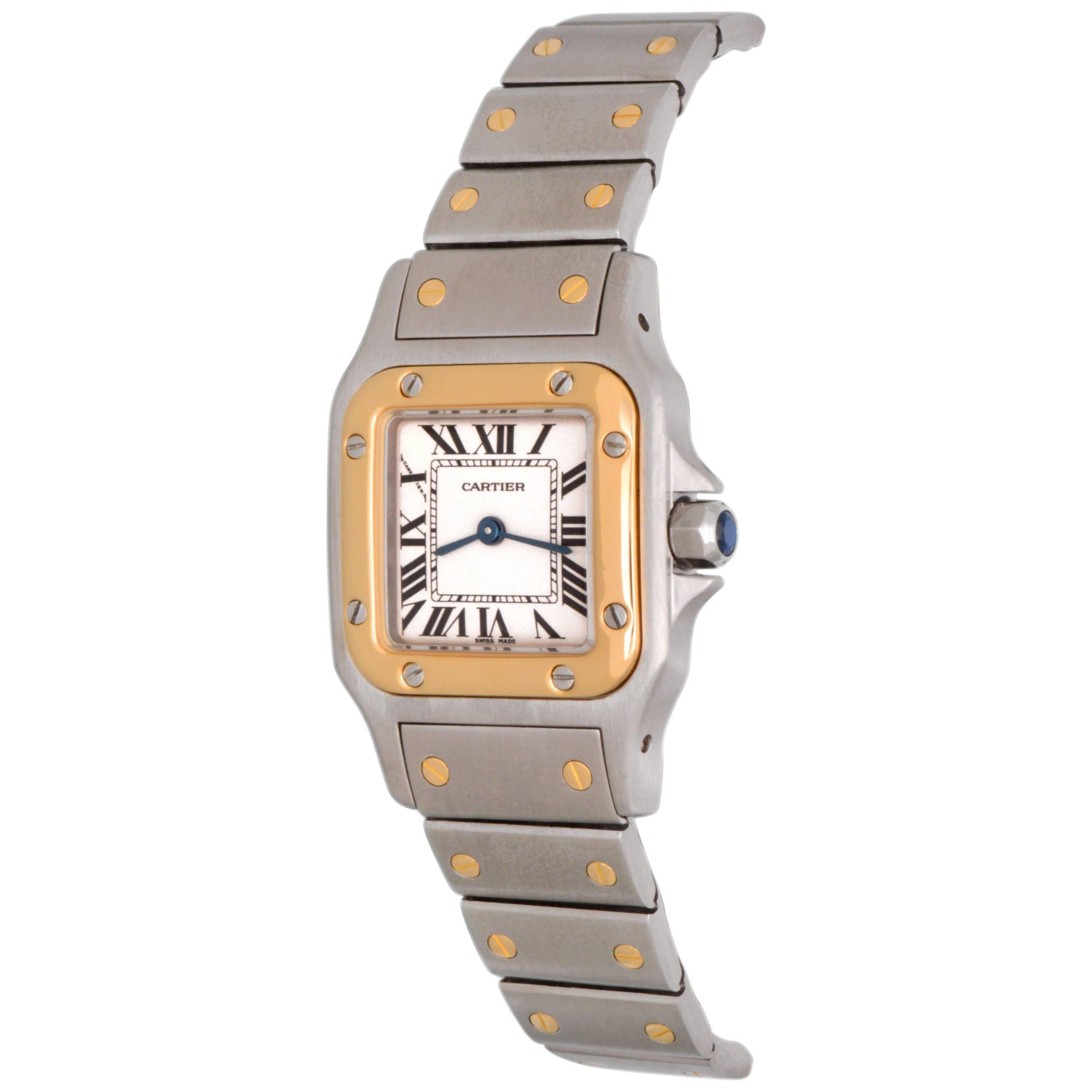Cartier Ladies Yellow Gold Stainless Steel Santos Quartz Wristwatch