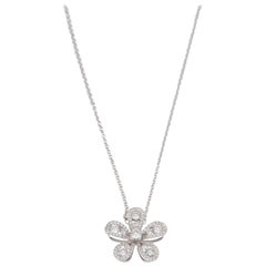 Diamond Flower Pendant 0.52 Carats 18K