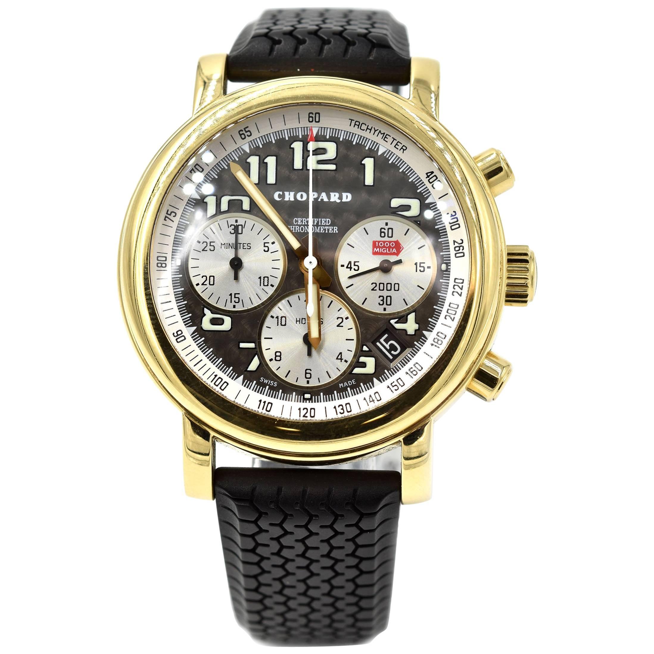 Chopard Yellow Gold Mille Miglia Chronograph Ltd Ed automatic Wristwatch 