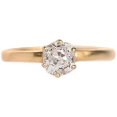1910 Tiffany & Co .55 Carat Antique Cushion Cut Diamond Engagement Ring