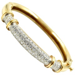 Diamond Pave Set Bangle Bracelet 18k Yellow Gold Diamond Pave Set Bangle Bracelet 18k Yellow Gold
