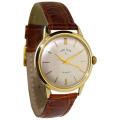 Retro Lord Elgin Yellow Gold Moderne Style Manual Watch, 1950s 