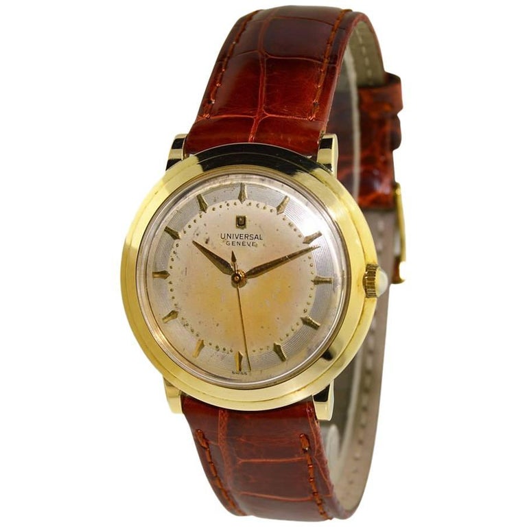 Universal Geneve Yellow Gold Filled Disco Volante Automatic Watch