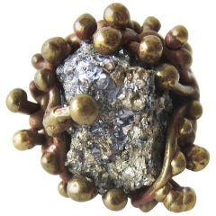 Pal Kepenyes Pyrite Bronze Brutalist Ring