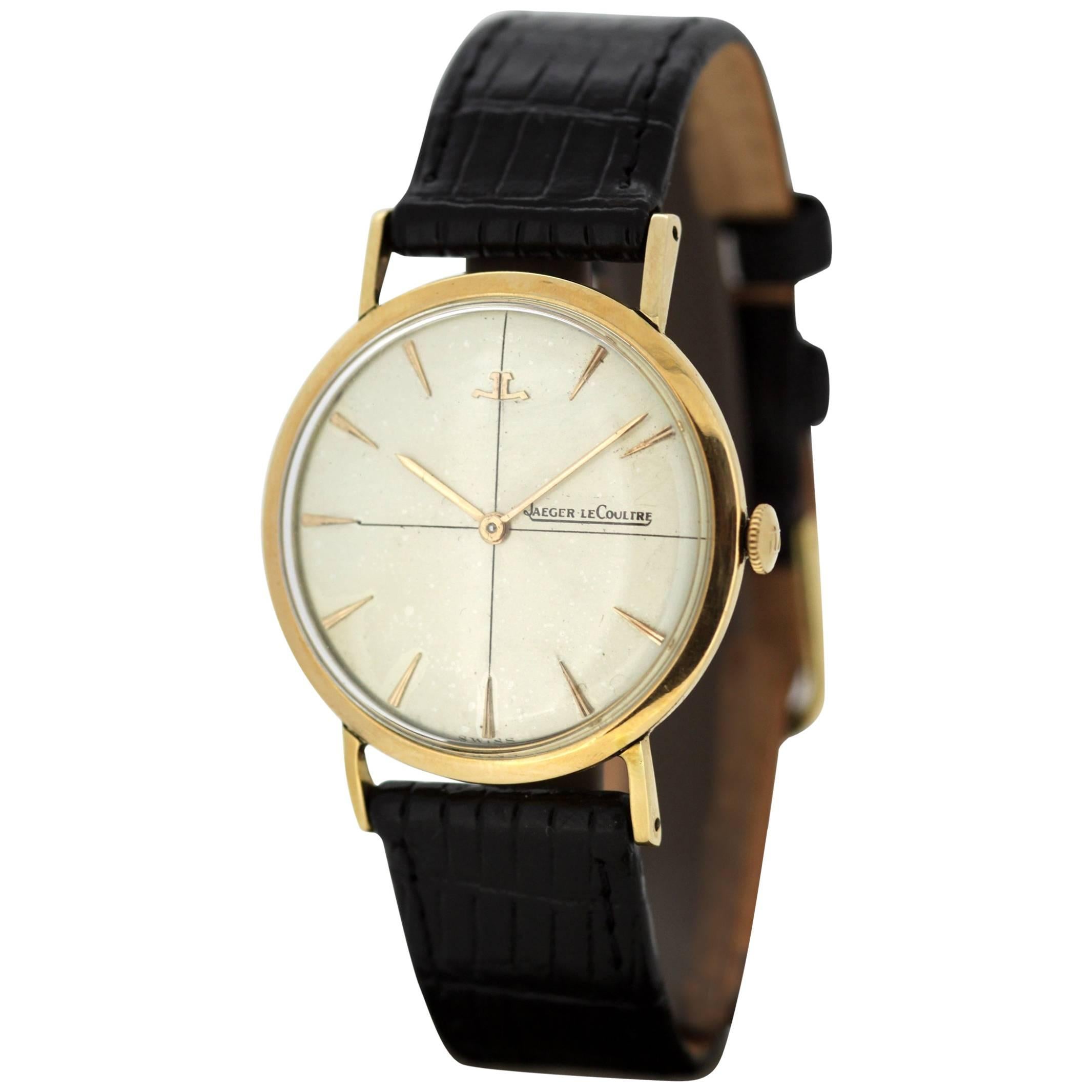 Jaeger-LeCoultre Vintage 18 Karat Gold Manual Winding Wristwatch, circa 1960s