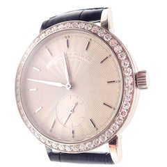 A. Lange and Sohne Saxon White Gold Diamond Mechanical Wristwatch Ref 835.030