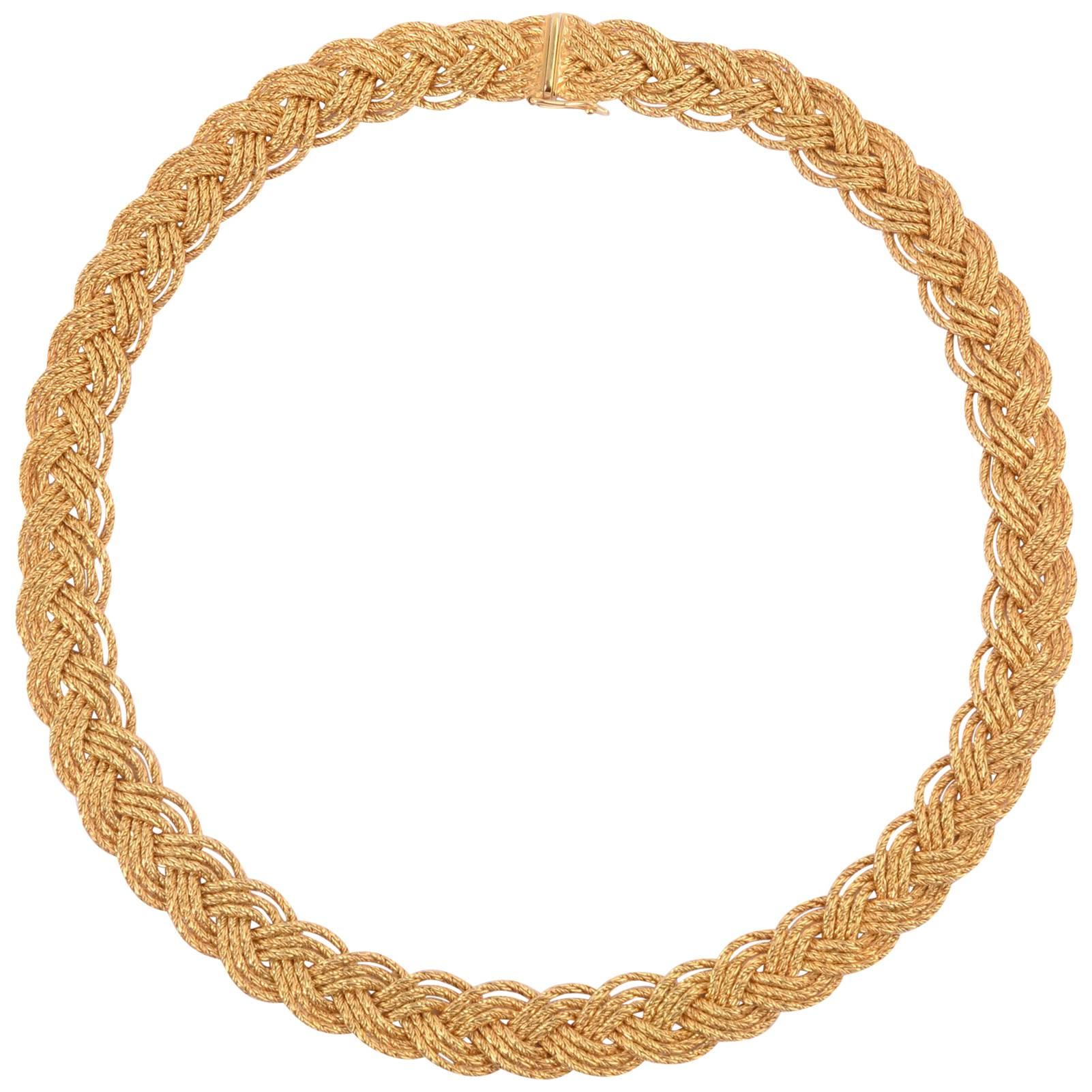 Tiffany & Co. Gold Braided Choker Necklace