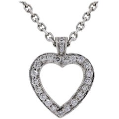 Pave Diamond Heart Pendant Necklace