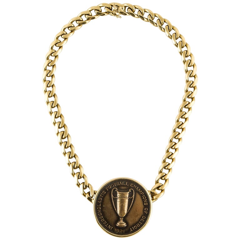 Bulgari Cornell University Football Medallion Necklace at 1stDibs