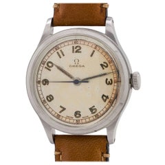 Omega Edelstahl US Army Handaufzugs-Armbanduhr Ref 2179/3, ca. 1940er Jahre