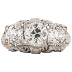 Antique Art Deco Three-Stone Diamond Ring