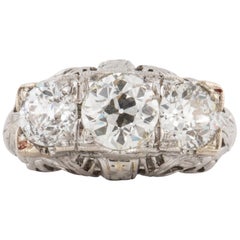 Art Deco Three-Stone Diamond Ring